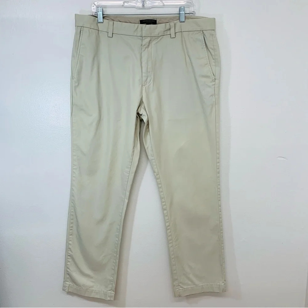 Banana Republic Pants Men Size 36x32   Aiden Chino Tan Khaki Straight Leg Cotton